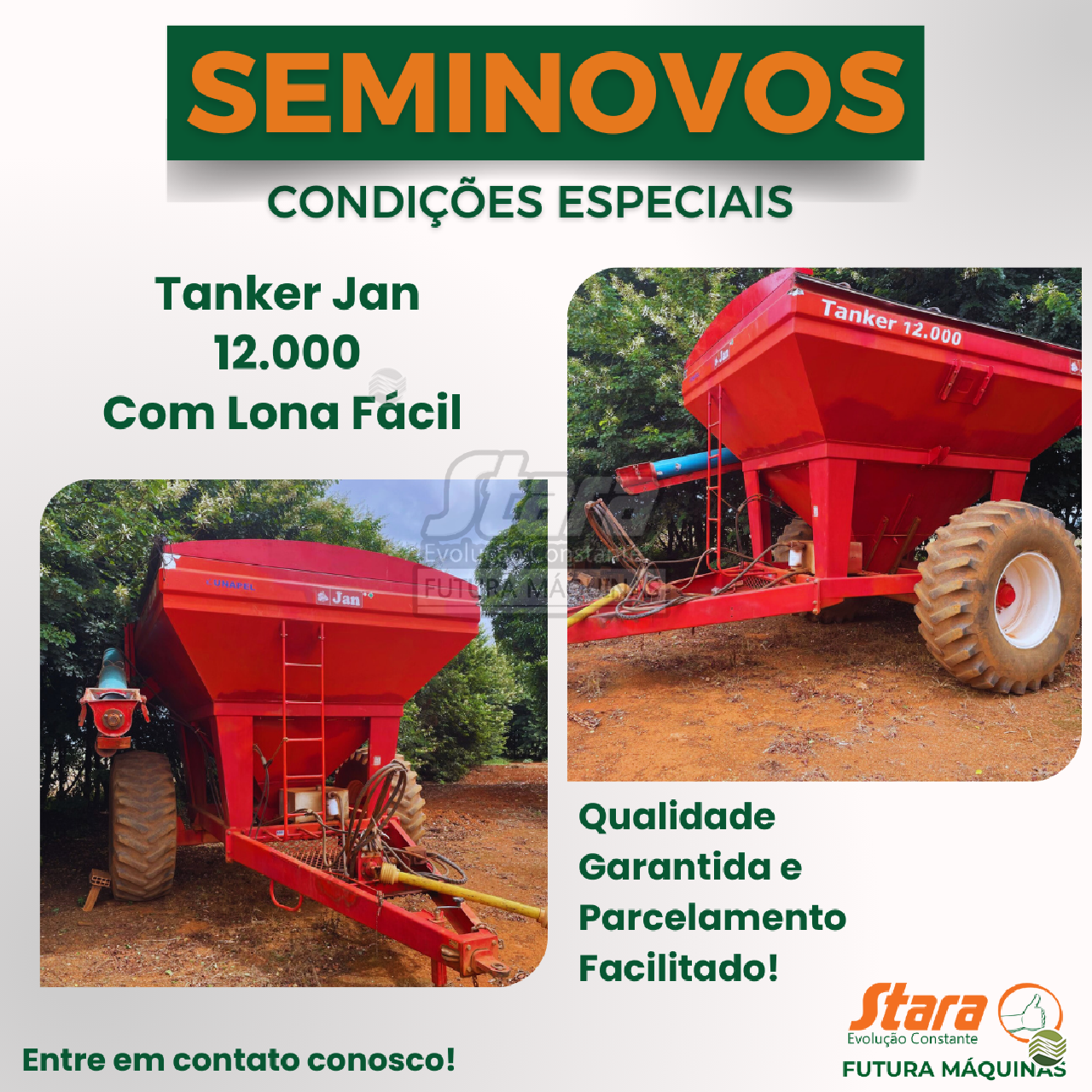 IMPLEMENTOS AGRICOLAS CARRETA BAZUKA GRANELEIRA 12000 Futura Máquinas Agrícolas - Stara PATOS DE MINAS MINAS GERAIS MG